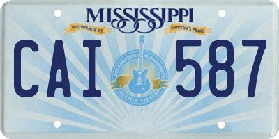 MS license plate CAI587