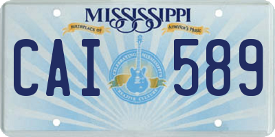 MS license plate CAI589