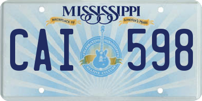 MS license plate CAI598