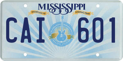MS license plate CAI601