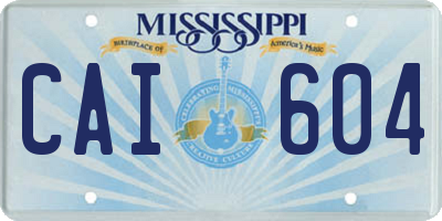 MS license plate CAI604