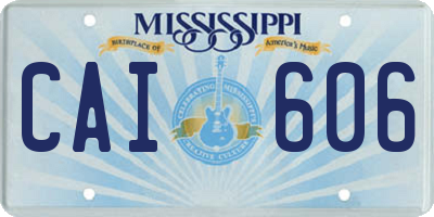 MS license plate CAI606