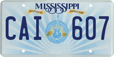 MS license plate CAI607