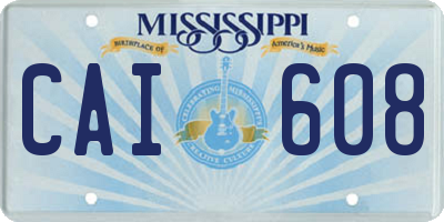 MS license plate CAI608