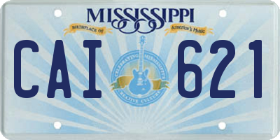 MS license plate CAI621