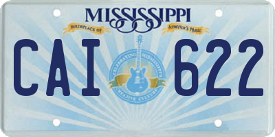 MS license plate CAI622