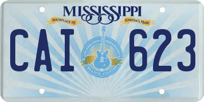 MS license plate CAI623