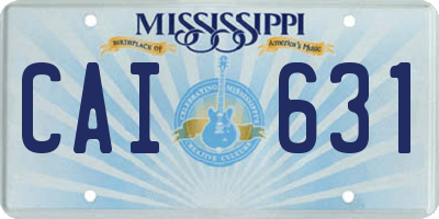 MS license plate CAI631