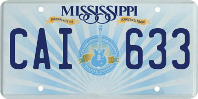 MS license plate CAI633