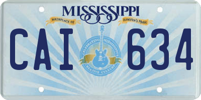 MS license plate CAI634