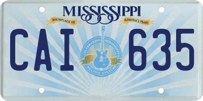 MS license plate CAI635