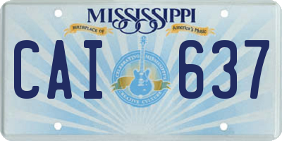 MS license plate CAI637