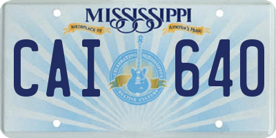 MS license plate CAI640