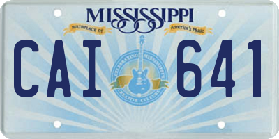 MS license plate CAI641
