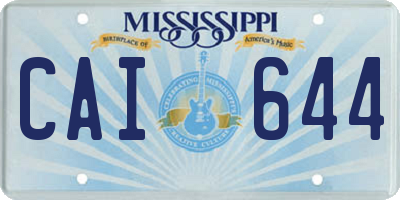 MS license plate CAI644