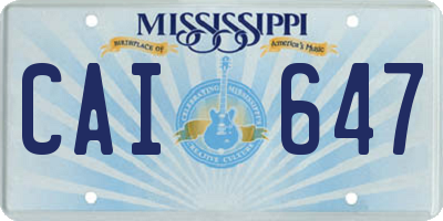 MS license plate CAI647
