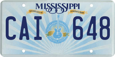 MS license plate CAI648