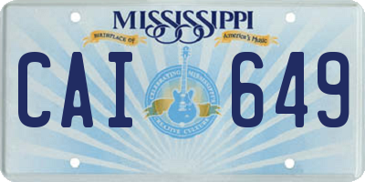 MS license plate CAI649