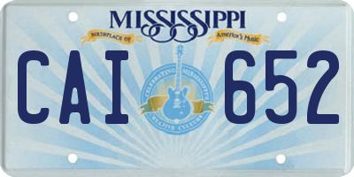 MS license plate CAI652
