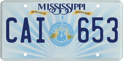 MS license plate CAI653