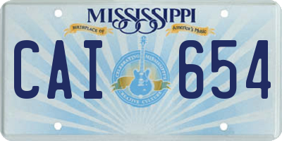 MS license plate CAI654
