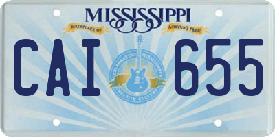 MS license plate CAI655