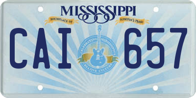 MS license plate CAI657