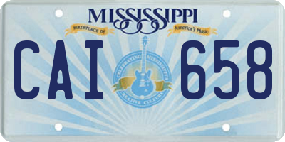 MS license plate CAI658
