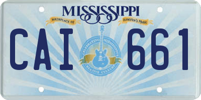 MS license plate CAI661