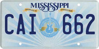 MS license plate CAI662