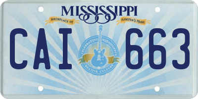 MS license plate CAI663