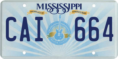 MS license plate CAI664