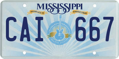 MS license plate CAI667