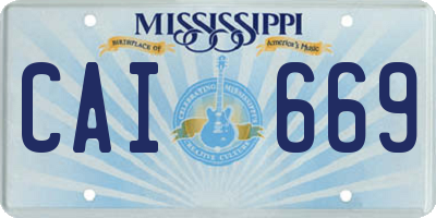 MS license plate CAI669