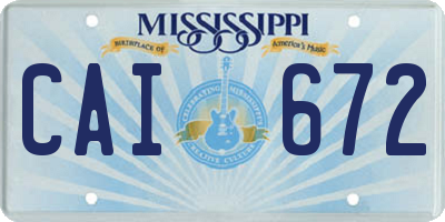 MS license plate CAI672