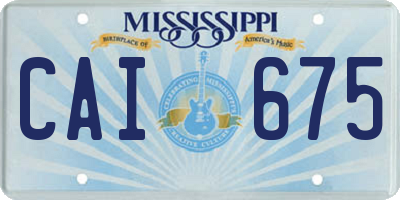 MS license plate CAI675
