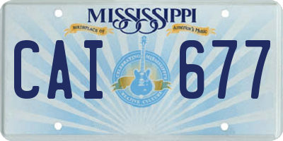MS license plate CAI677