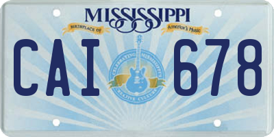 MS license plate CAI678