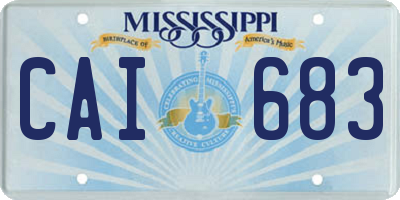 MS license plate CAI683