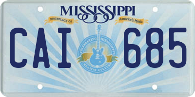 MS license plate CAI685