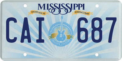 MS license plate CAI687