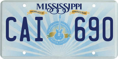 MS license plate CAI690