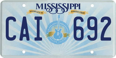 MS license plate CAI692