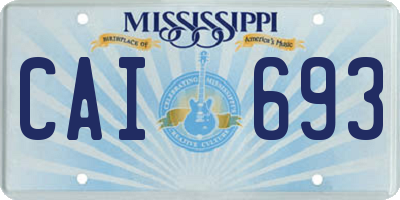 MS license plate CAI693