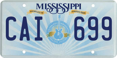 MS license plate CAI699