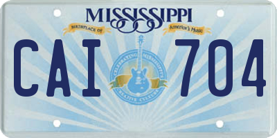 MS license plate CAI704