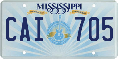 MS license plate CAI705