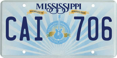 MS license plate CAI706