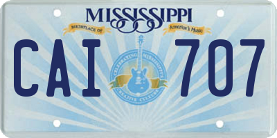 MS license plate CAI707