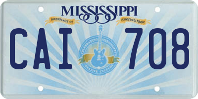 MS license plate CAI708